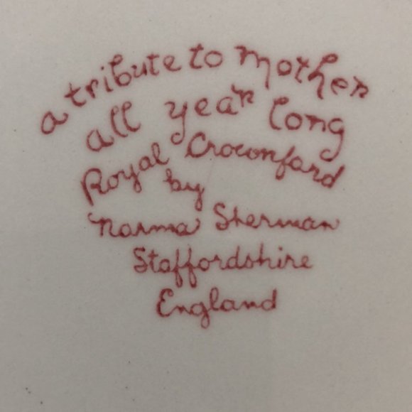 Staffordshire Plate Tribute to Mother 9" - Picture 2 of 2